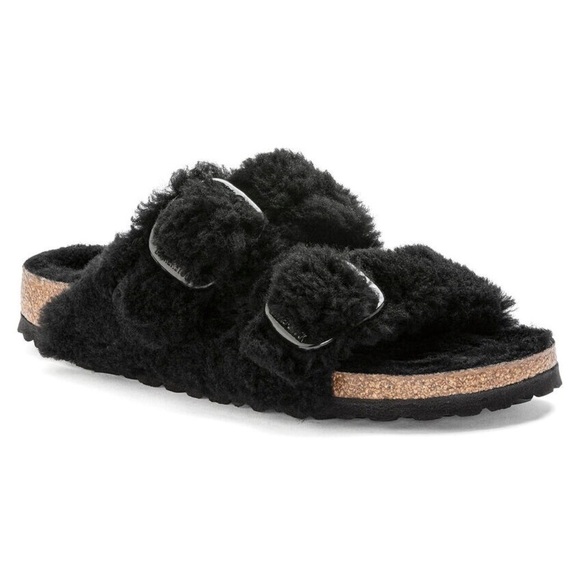NWT BIRKENSTOCK BIG BUCKLE Fur Lined Sandals! - Picture 1 of 12
